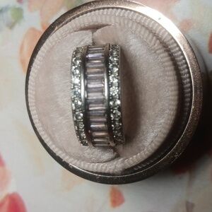 Elegant Silver and Pink Crystal Ring Size 6 FINAL PRICE DROP!!